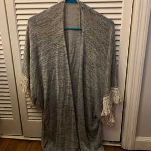 Anthropologie Fringe Cardigan in Grey